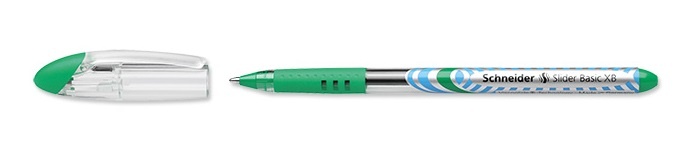 Toate produsele, Pix SCHNEIDER Slider Basic XB, rubber grip, varf 1.4mm - scriere verde deschis - vectordirect.ro
