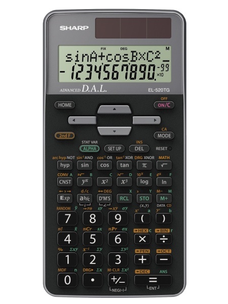 Laminatoare, folii laminare, Calculator stiintific, 10 digits, 400+ functii, 161x80x15 mm, dual power, SHARP EL-520TGGY - gri - vectordirect.ro
