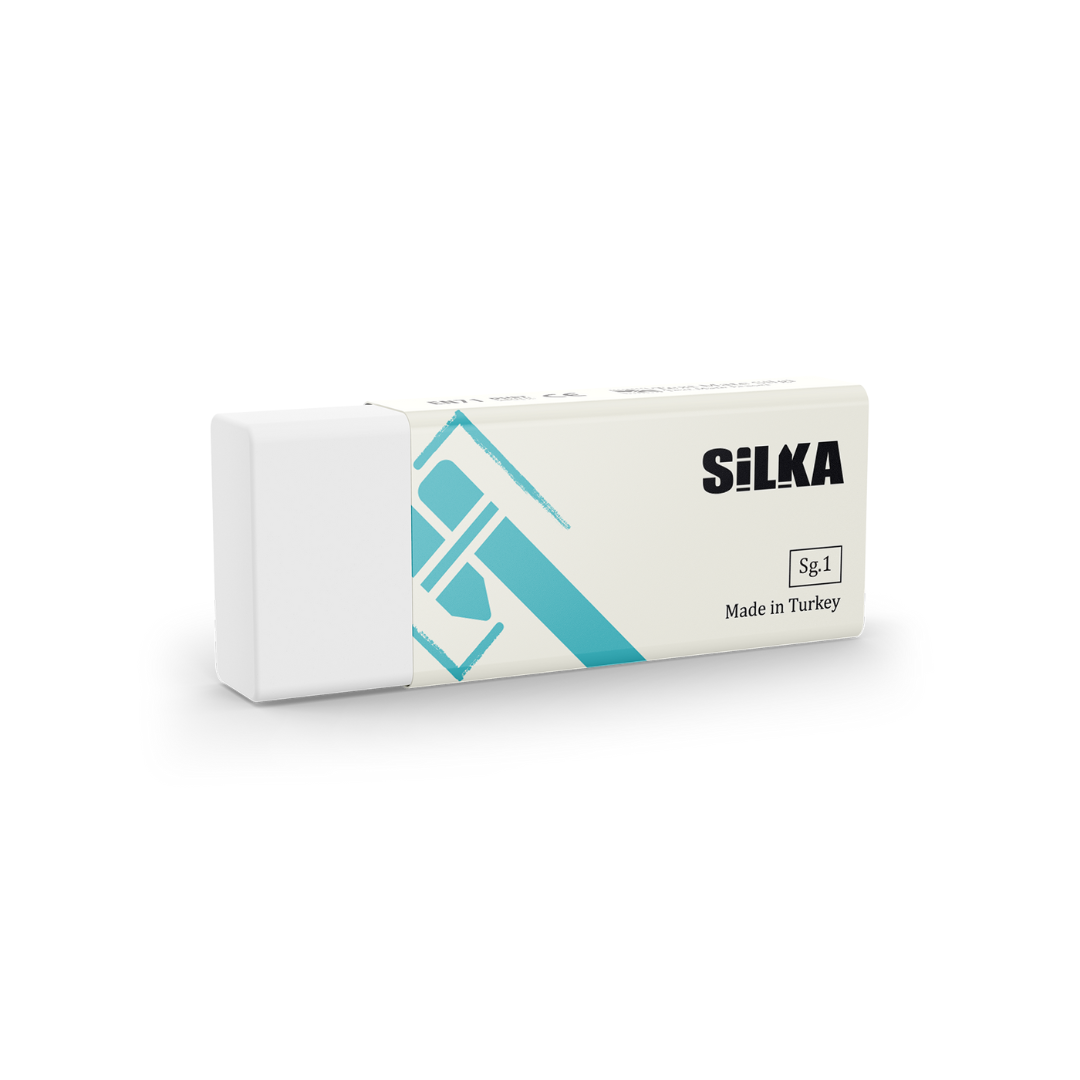 Silka, Radiera pentru creion, 59.5x22x11mm, PVC-free, nu lasa reziduuri, SILKA Text Mate - alba - vectordirect.ro