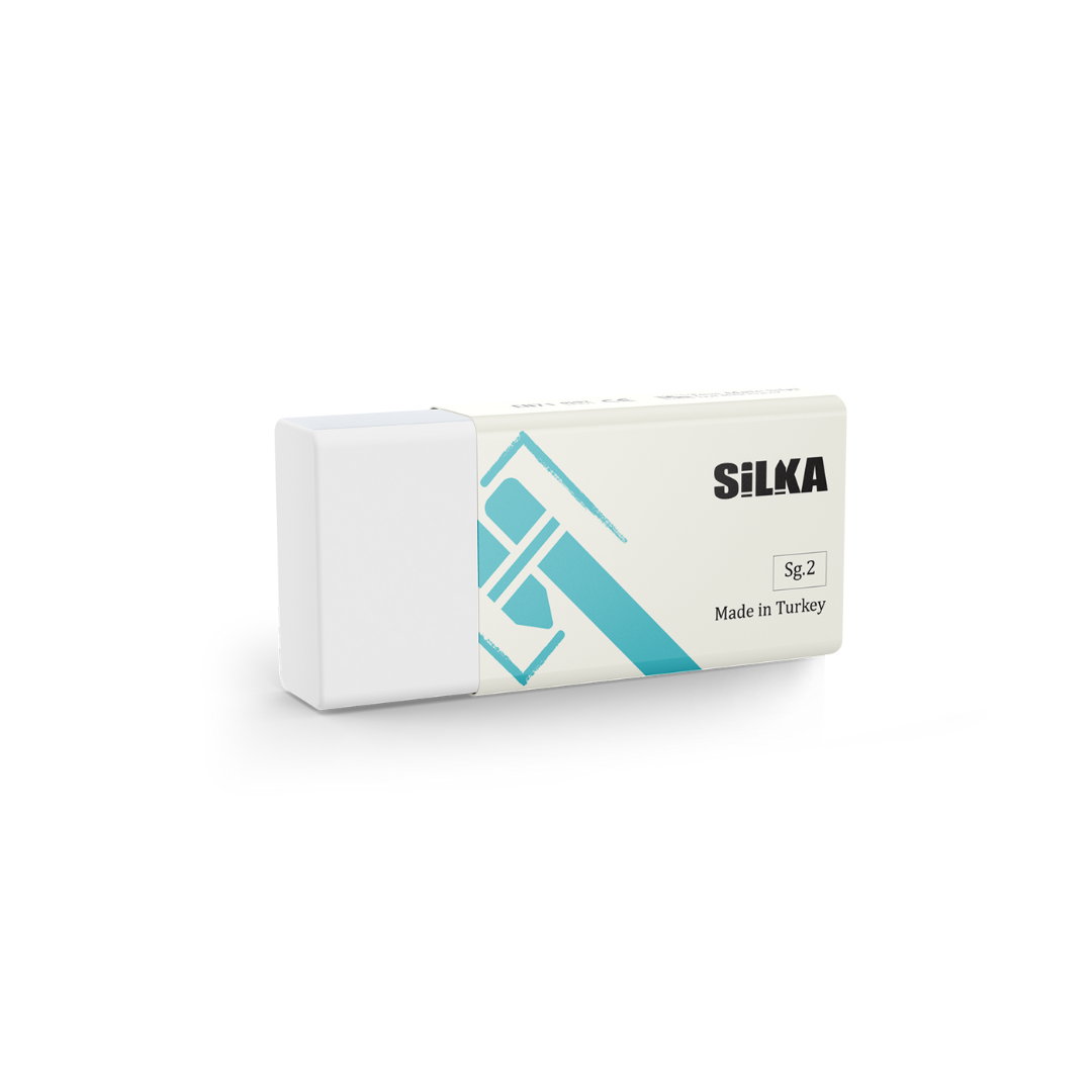 Silka, Radiera pentru creion, 44x22x13.5mm, PVC-free, nu lasa reziduuri, SILKA Text Mate - alba - vectordirect.ro