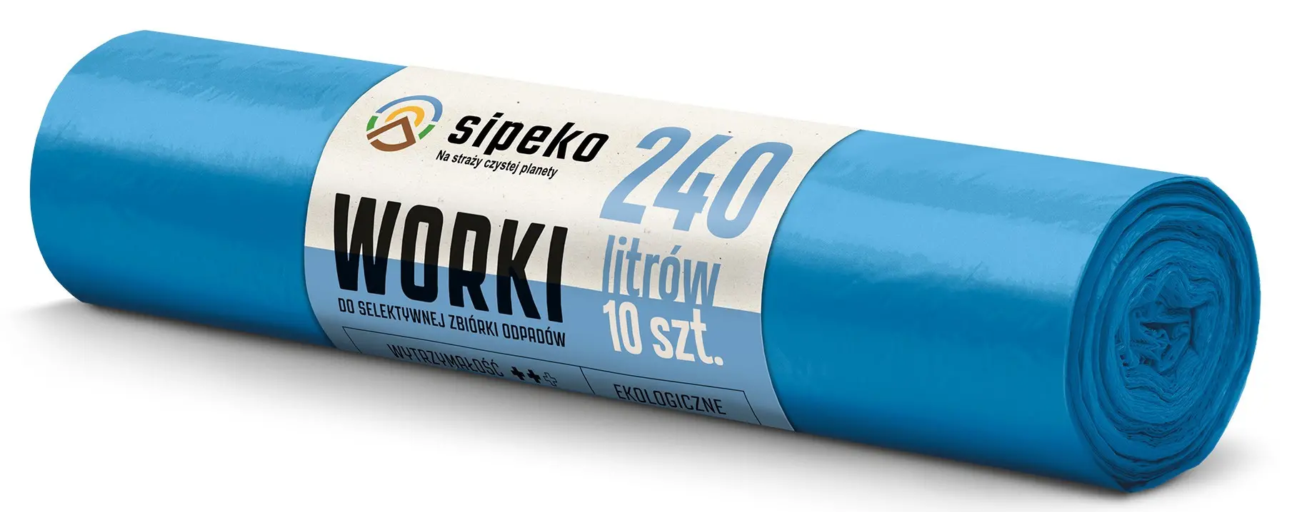 Sipeko, Saci menajeri super rezistenti  LDPE, 240L, 95 x 140cm, 28 microni, 10buc/rola, Sipeko - albastri - vectordirect.ro