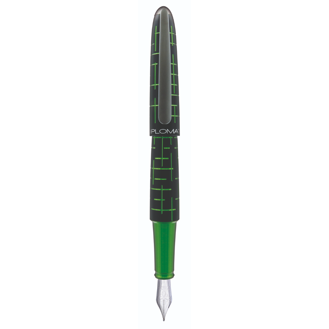 Stilou DIPLOMAT Elox Matrix, cu penita M, din otel inoxidabil - black green