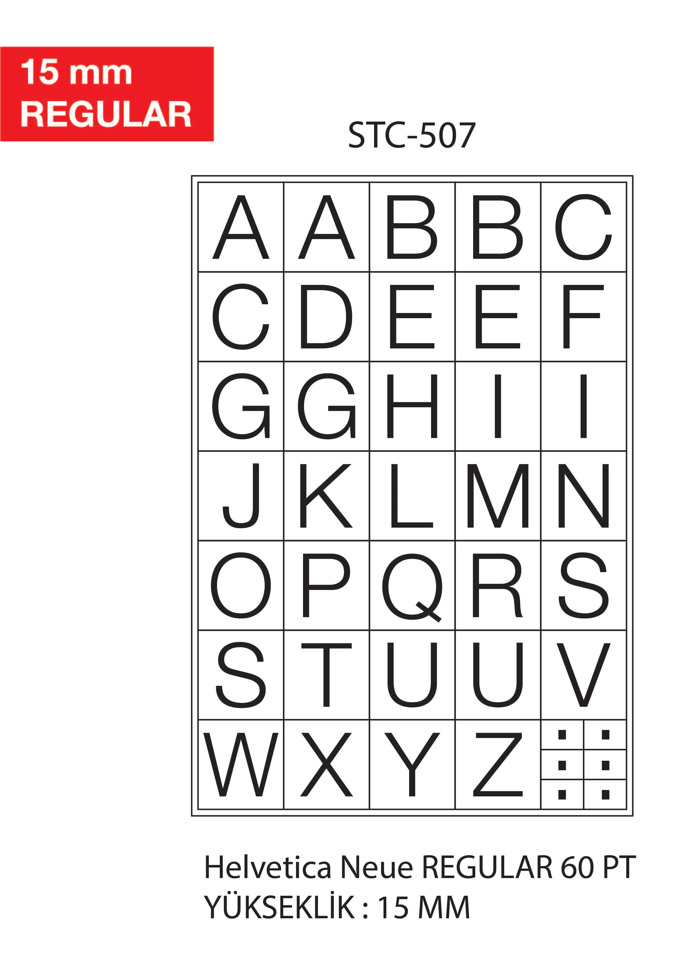 Tanex, Etichete cu litere, A-Z, 2 folii/set, TANEX -15mm regular - vectordirect.ro