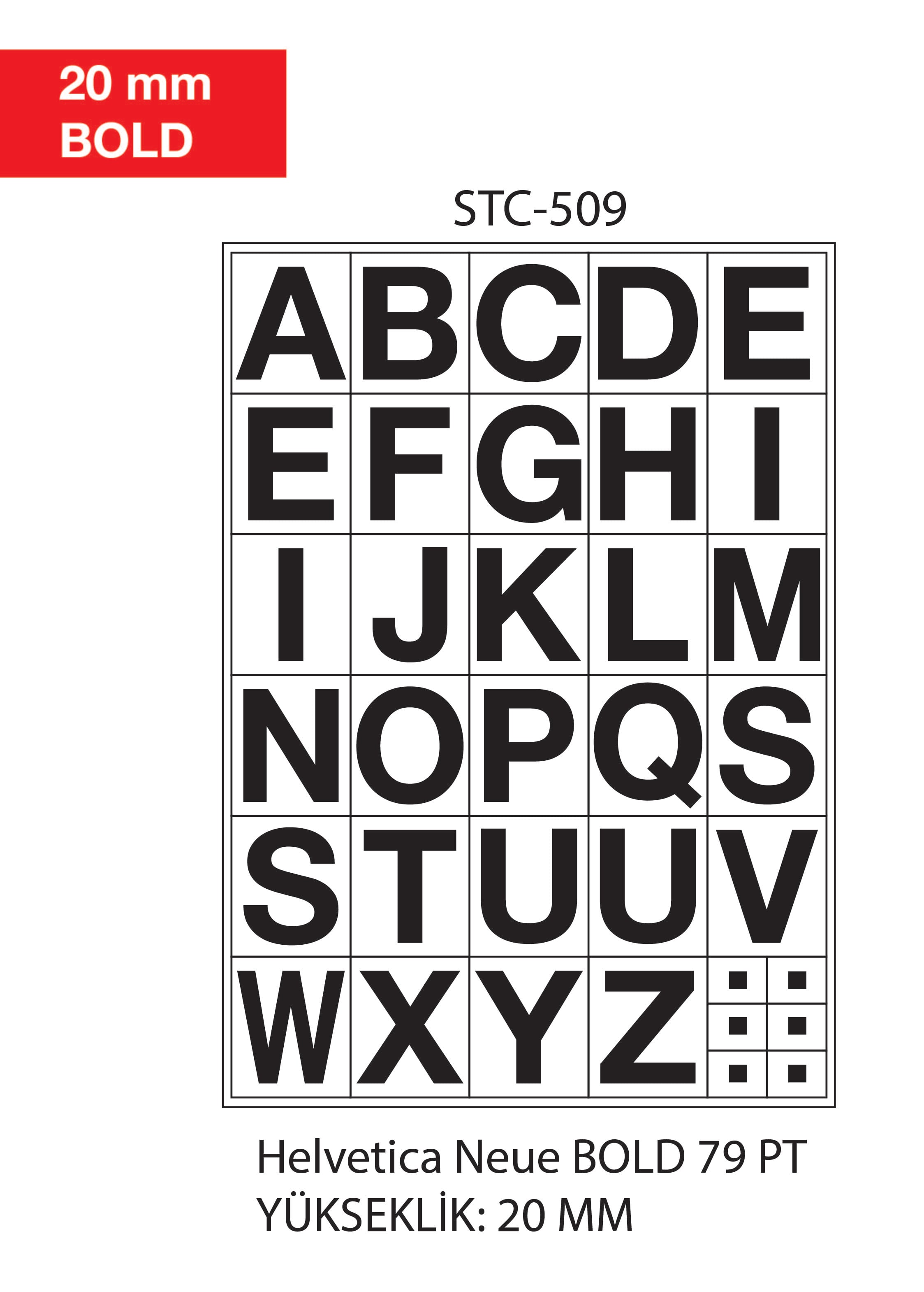 Tanex, Etichete cu litere, A-Z, 2 folii/set, TANEX -20mm bold - vectordirect.ro
