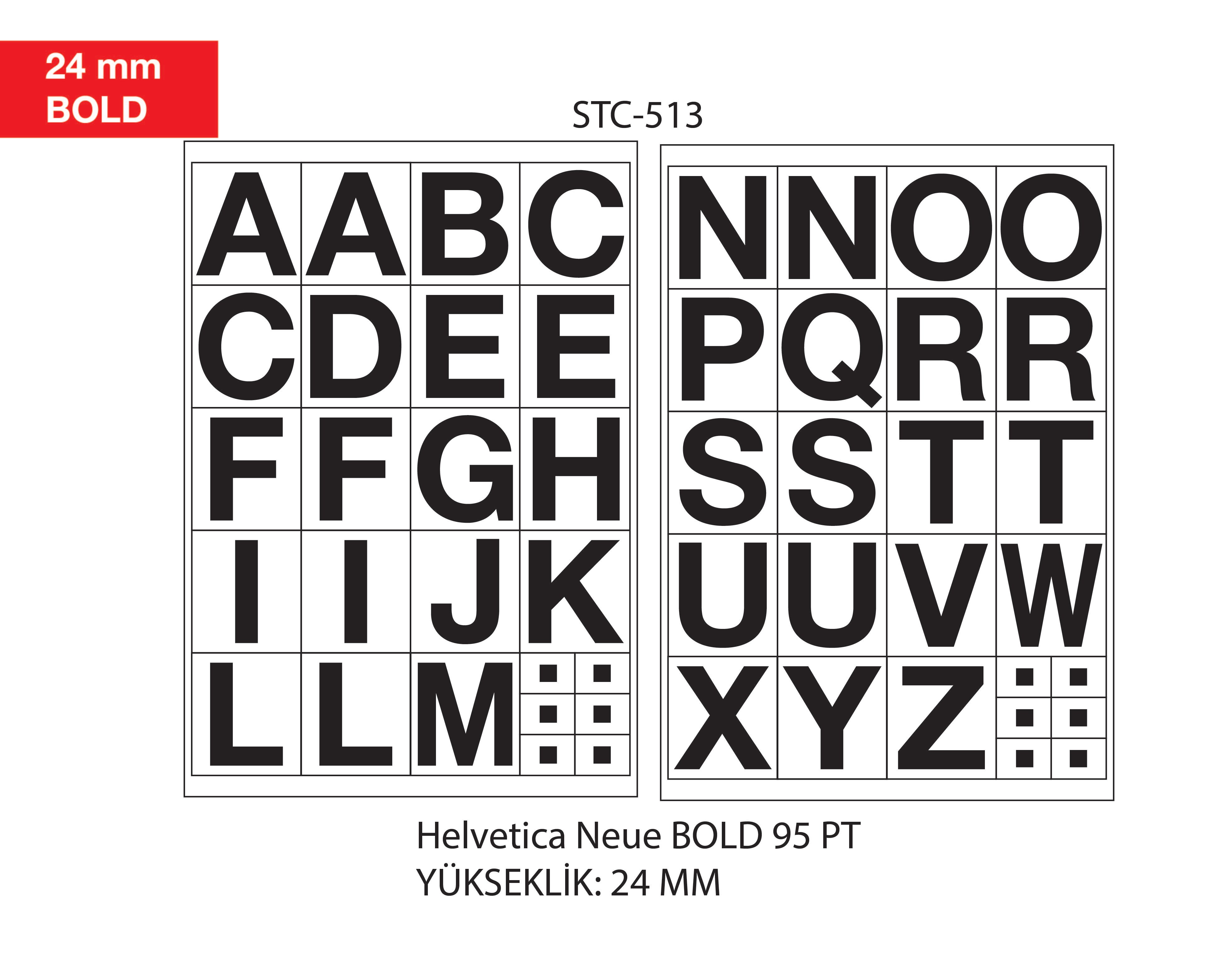 Tanex, Etichete cu litere, A-Z, 2 folii/set, TANEX -24mm bold - vectordirect.ro