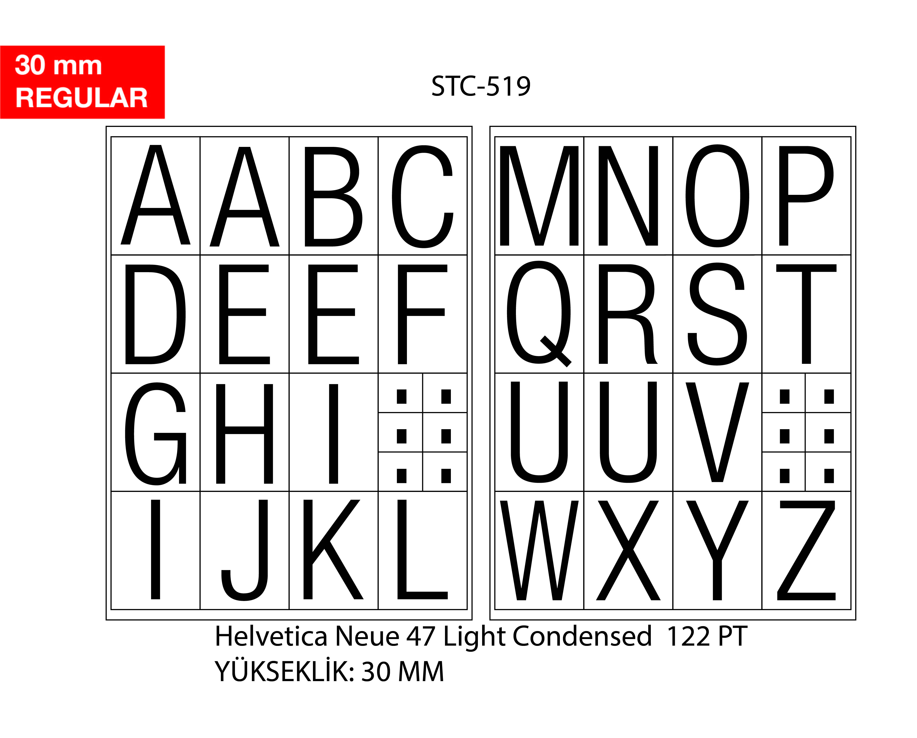 Etichete cu litere, A-Z, 2 folii/set, TANEX -30mm regular