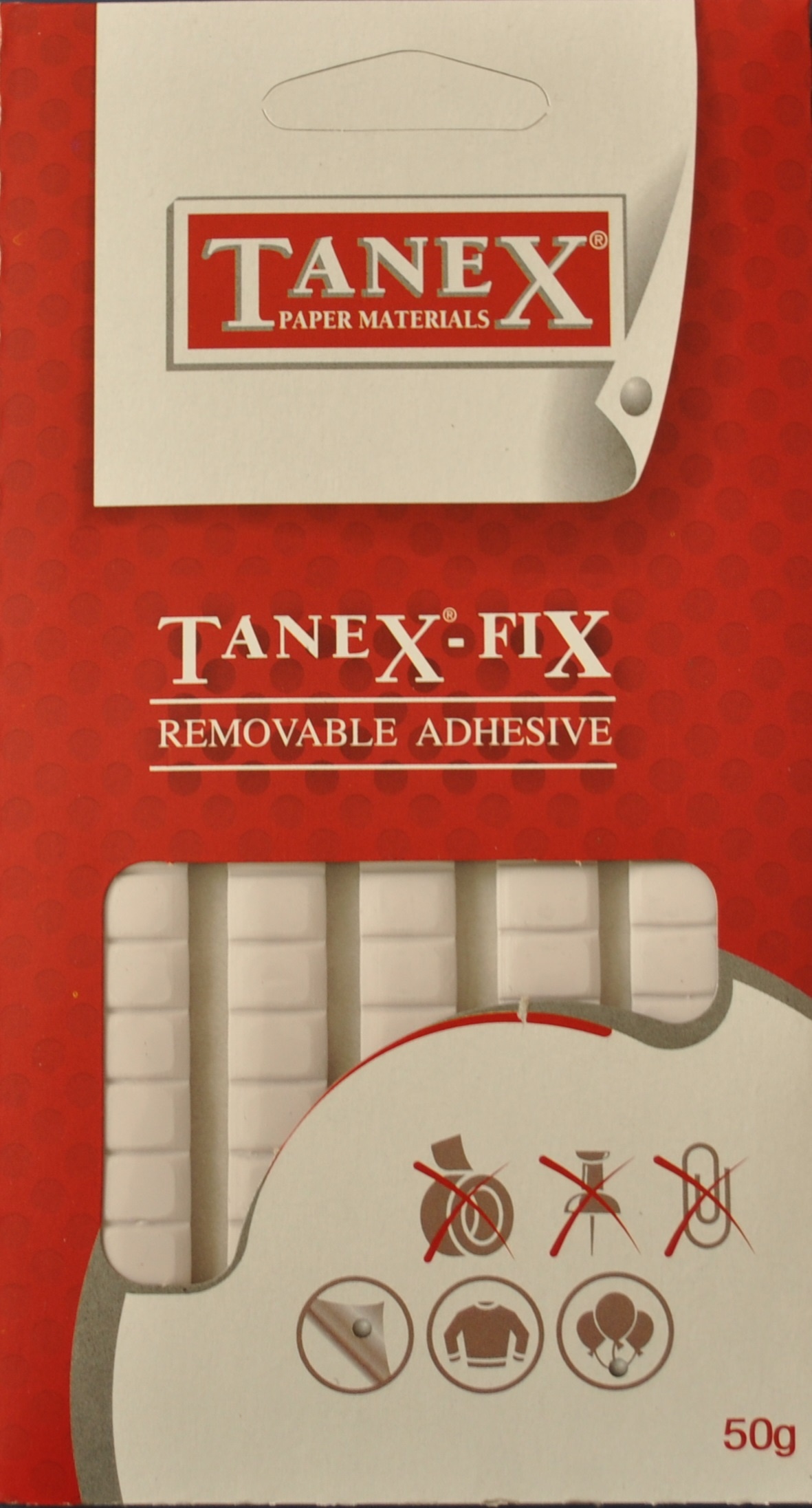 Tanex, Pastile adezive nepermanente, 50gr, 85buc/set, TANEX Fix - albe - vectordirect.ro