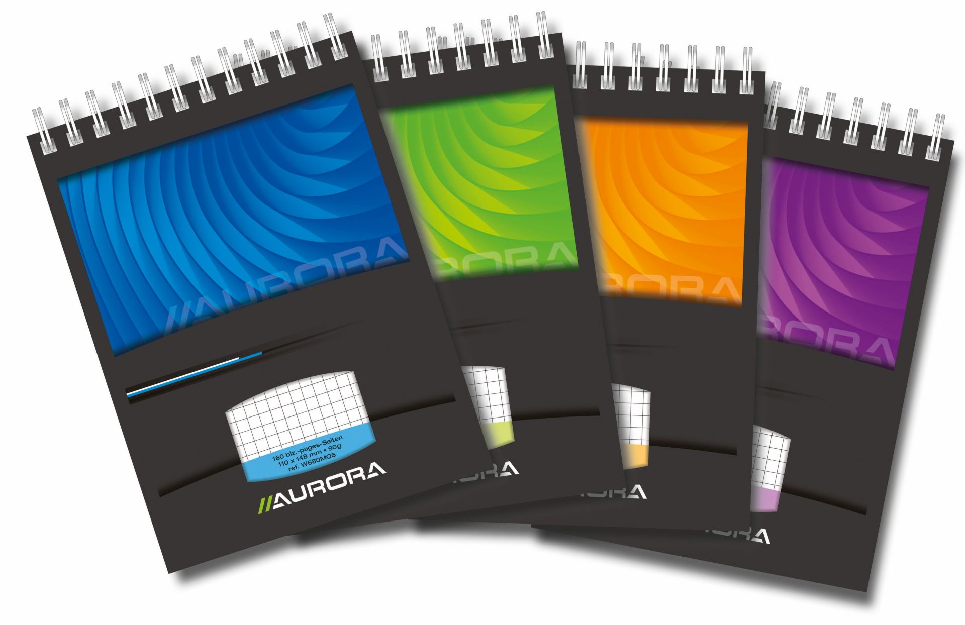Blocnotes cu spirala, A6, 80 file - 90g/mp, AURORA Mano - matematica