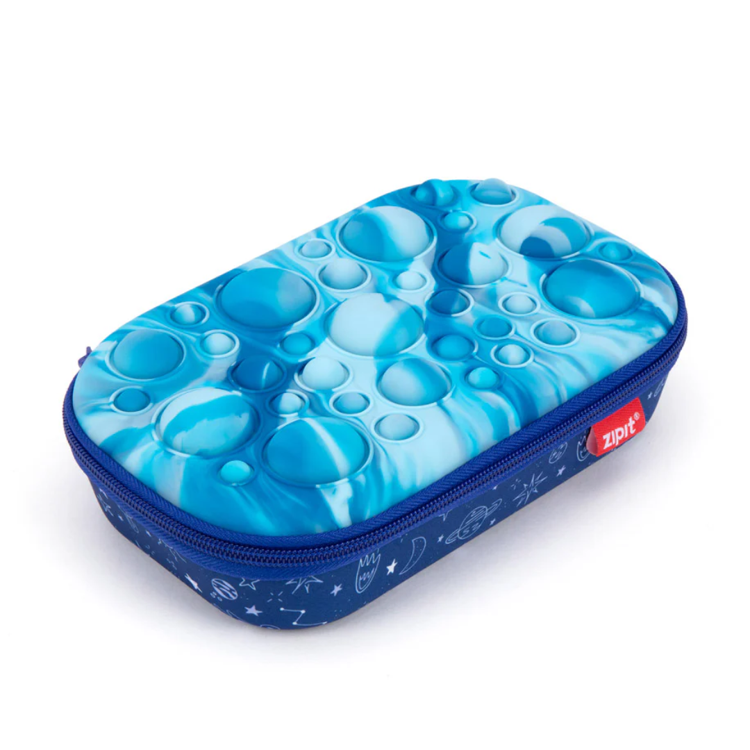 Rechizite scolare Aurora Caterpillar Scrikss Zipit, Penar cu fermoar ZIPIT Bubble Top Storage Box - Blue Space - vectordirect.ro