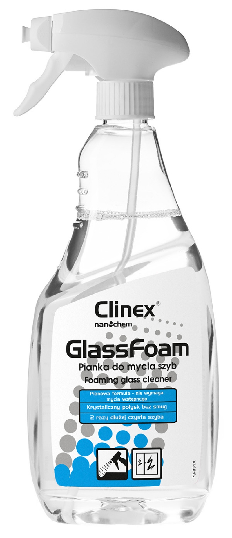 CLINEX Glass Foam- Spuma Pulverizator pentru Geamuri, 650 ml