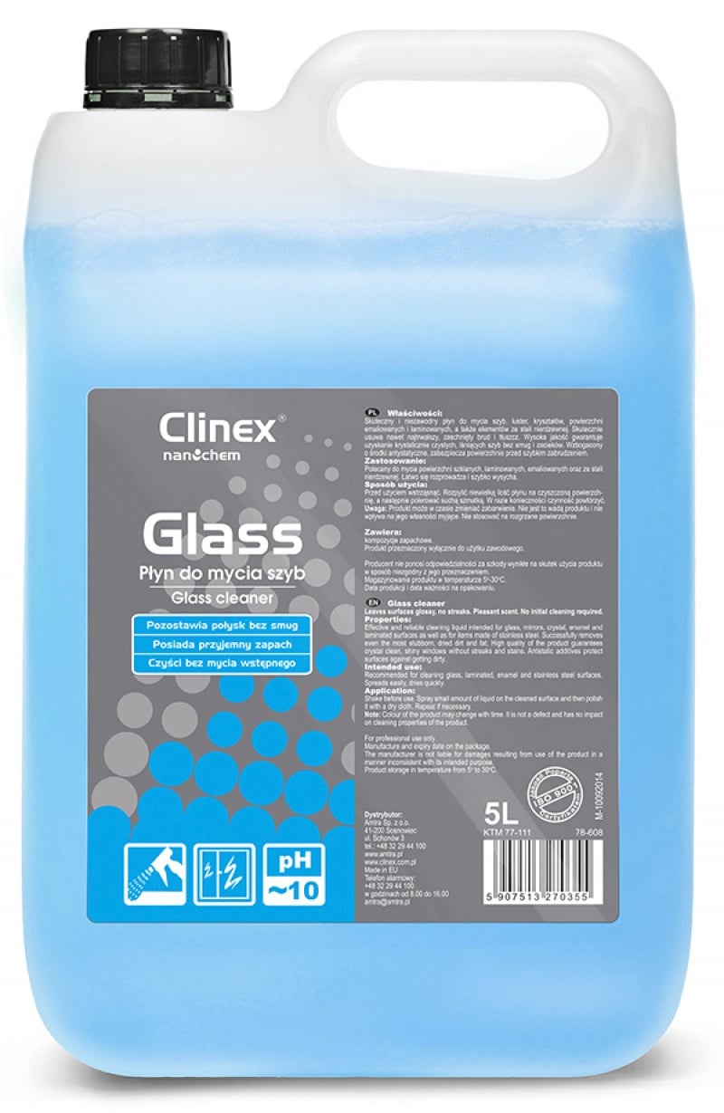 Echipamente, CLINEX Glass, 5 litri, solutie pentru spalat geamuri - vectordirect.ro