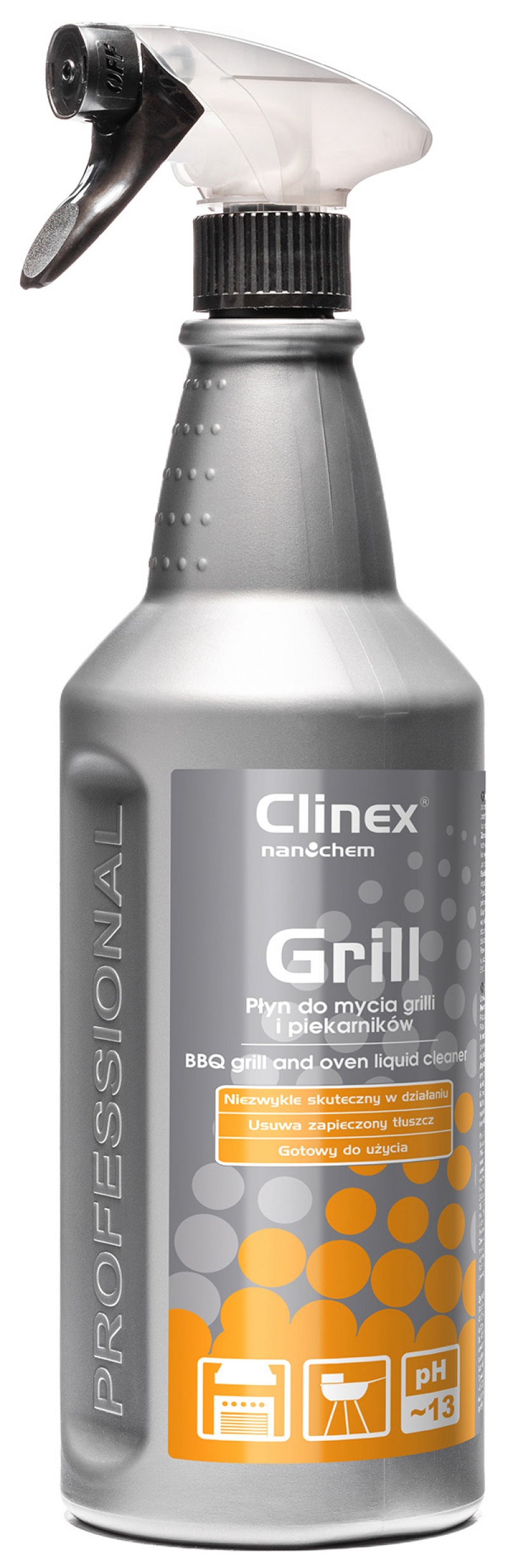 Produse recomandate, CLINEX Grill, 1 litru, cu pulverizator, solutie profesionala pt. curatarea gratarelor si cuptoarelor - vectordirect.ro