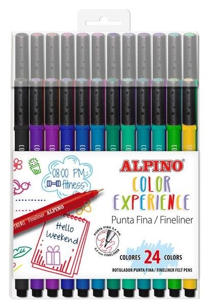 Idei de cadouri, Fineliner, varf 0.4mm, 24culori/set, ALPINO Color Experience - vectordirect.ro