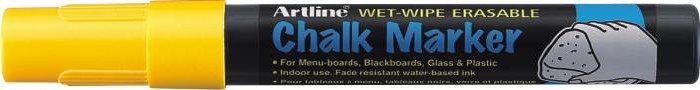 Toate produsele, Marker cu creta ARTLINE, pentru table de scris, varf 4.0mm - galben - vectordirect.ro