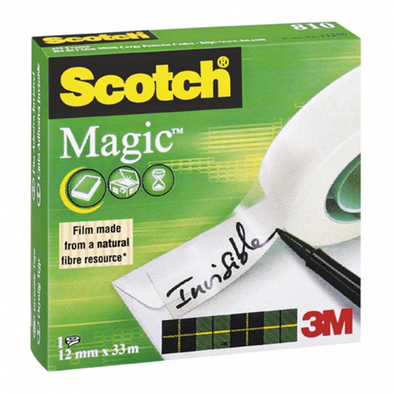 Toate produsele, Banda adeziva transparent mata, invizibila la copiere, se rupe usor, 12mm x 33m, 3M - SCOTCH Magic - vectordirect.ro