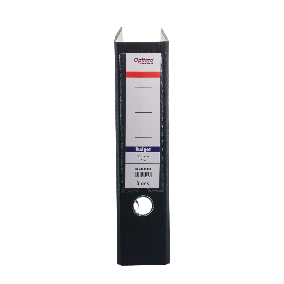 Biblioraft plastifiat 7,5 cm Optima Budget - negru