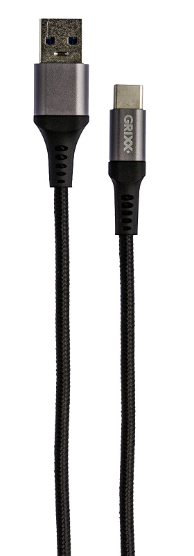 Cosuri de birou, Cablu date GRIXX - USB-C to USB, impletit, lungime 1m - negru - vectordirect.ro