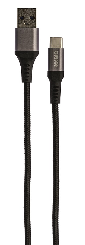 Cosuri de birou, Cablu date GRIXX - USB-C to USB, impletit, lungime 3m - negru - vectordirect.ro