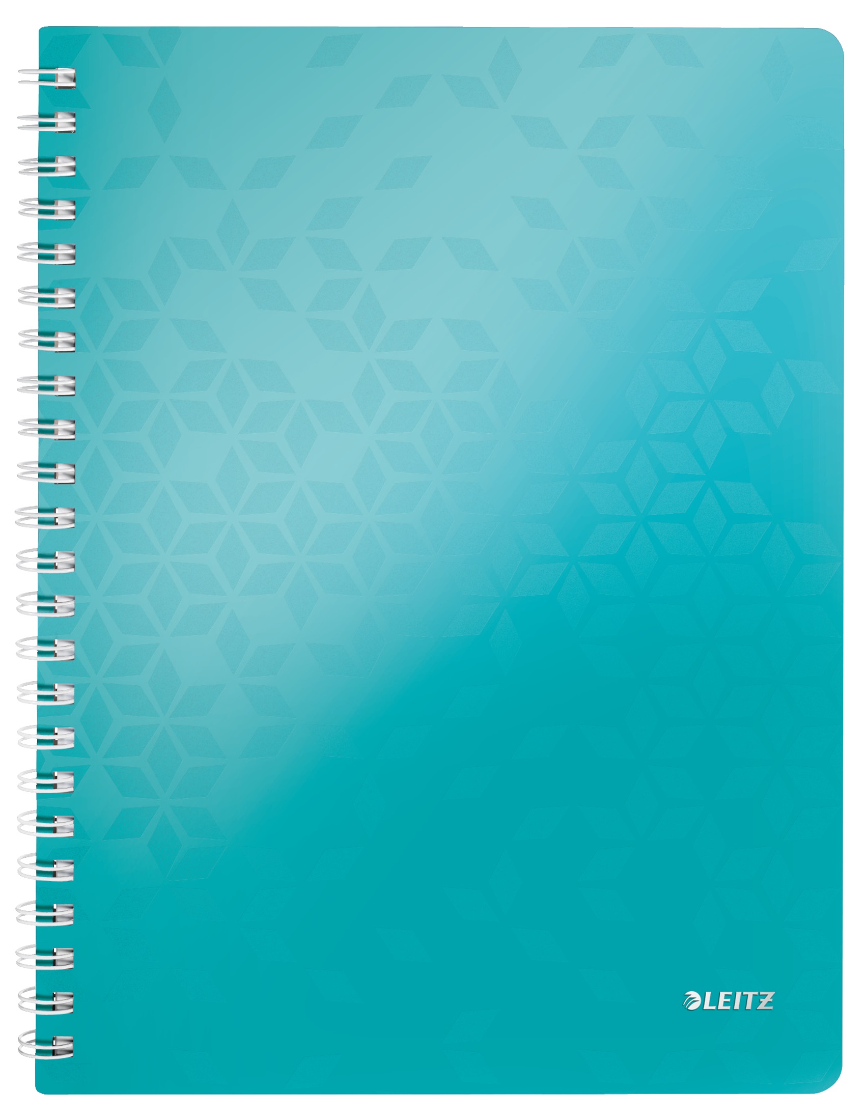 Blocnotes, Caiet de birou Leitz WOW, PP, FSC, reciclabil, A4, 80 coli, cu spira, dictando, turcoaz - vectordirect.ro