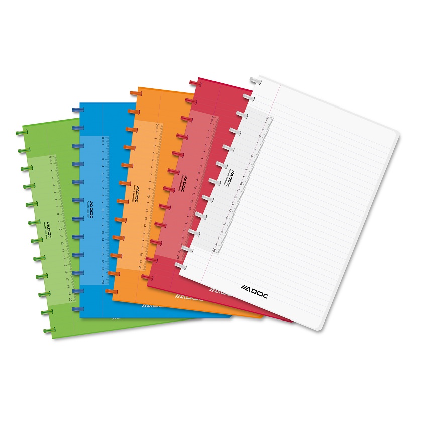 Rechizite scolare Noki Q-connect BIC Adoc, Caiet A4, 72 file - 90g/mp, coperta PP transparent color, AURORA Adoc - dictando - vectordirect.ro