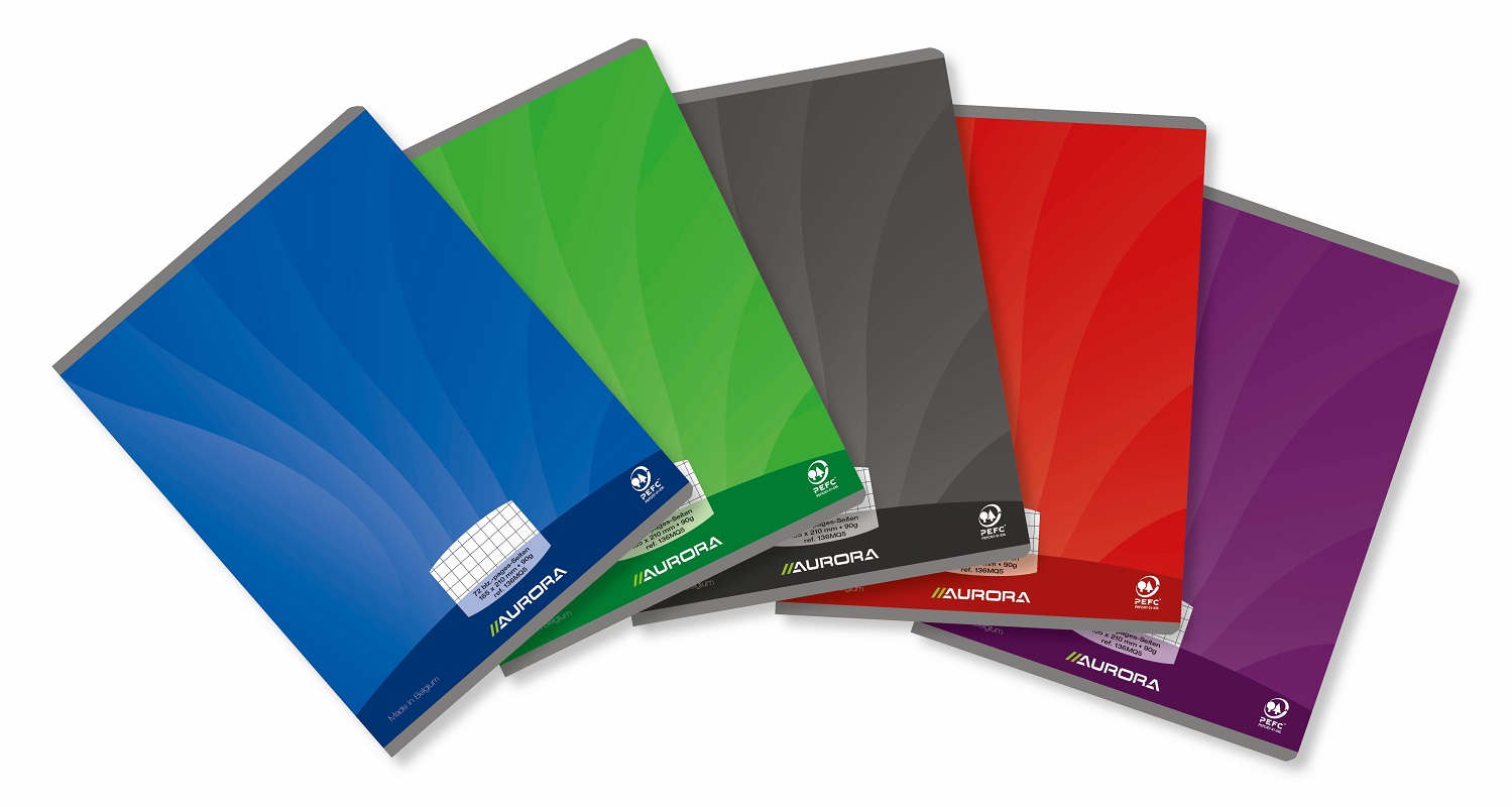 Caiet A5, 36 file - 90g/mp, liniat stanga, coperta carton lucios, AURORA Mano - matematica