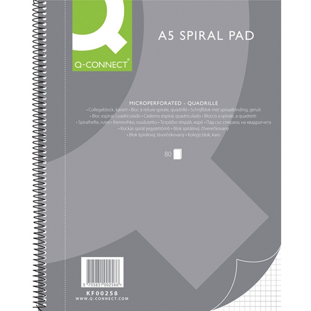 Rechizite scolare Lyra Q-connect Scrikss CENTROPEN, Caiet cu spirala, A5, 80 file - 70g/mp, 4 perf., coperti carton, Q-Connect - matematica - vectordirect.ro