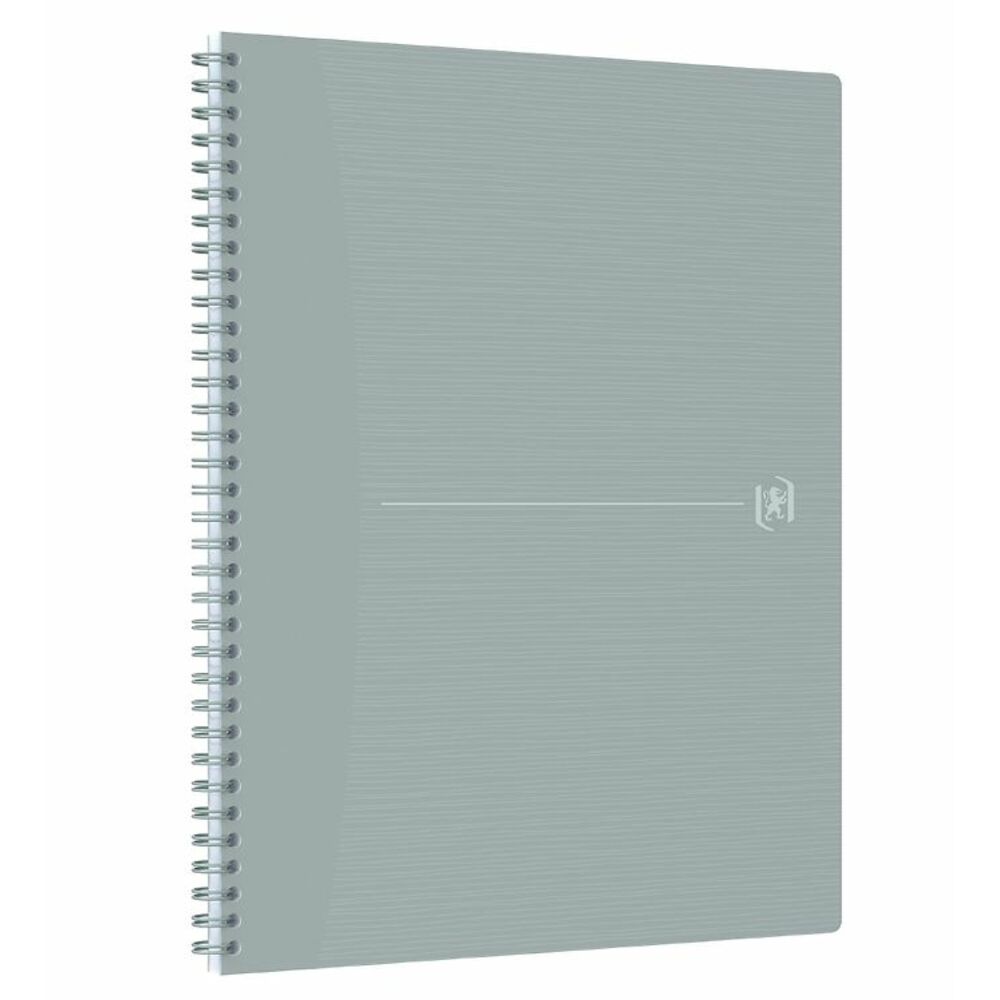 Caiet cu spirala A4+, OXFORD Origins, 70 file-90g/mp, Scribzee, coperta PP - matematica - gri deschi