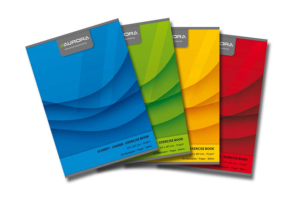 Clasa a III-a, Caiet A4, 60 file - 70g/mp, liniat stanga, coperta carton color, AURORA Office - matematica - vectordirect.ro