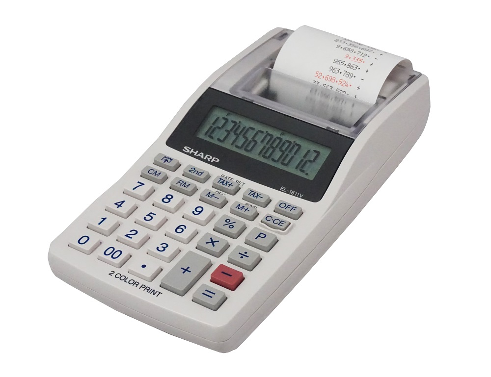 Toate produsele, Calculator cu banda, 12 digits, SHARP EL-1611V - alb - vectordirect.ro