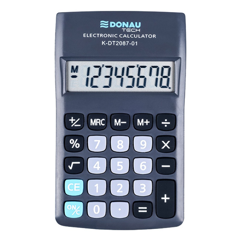 Laminatoare, folii laminare, Calculator de buzunar, 8 digits, Donau Tech DT2087 - negru - vectordirect.ro