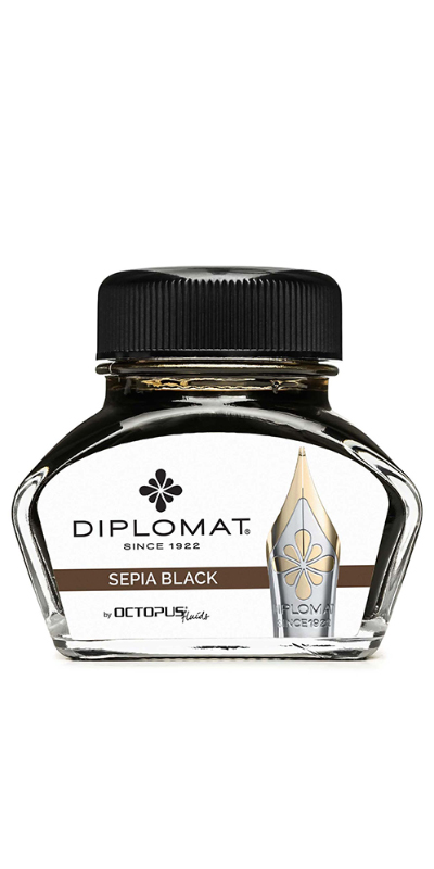 Toate produsele, Calimara cu cerneala Diplomat Octopus, 30 ml - negru sepia - vectordirect.ro