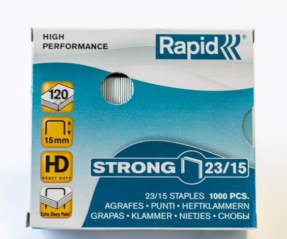 Toate produsele, Capse Rapid Strong, 23/15, 80-120 coli, 1000 buc/cutie - vectordirect.ro