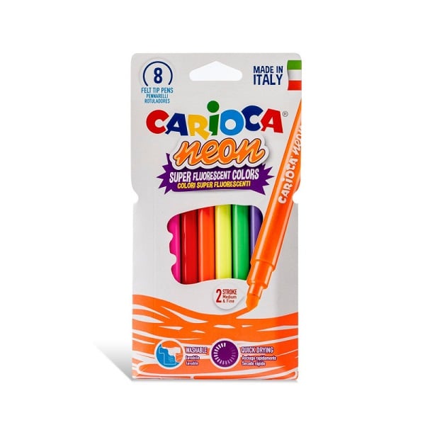 Carioca, Carioca lavabila, varf 1-4.7mm, fluorescenta, 8 buc/cutie, CARIOCA Neon - vectordirect.ro