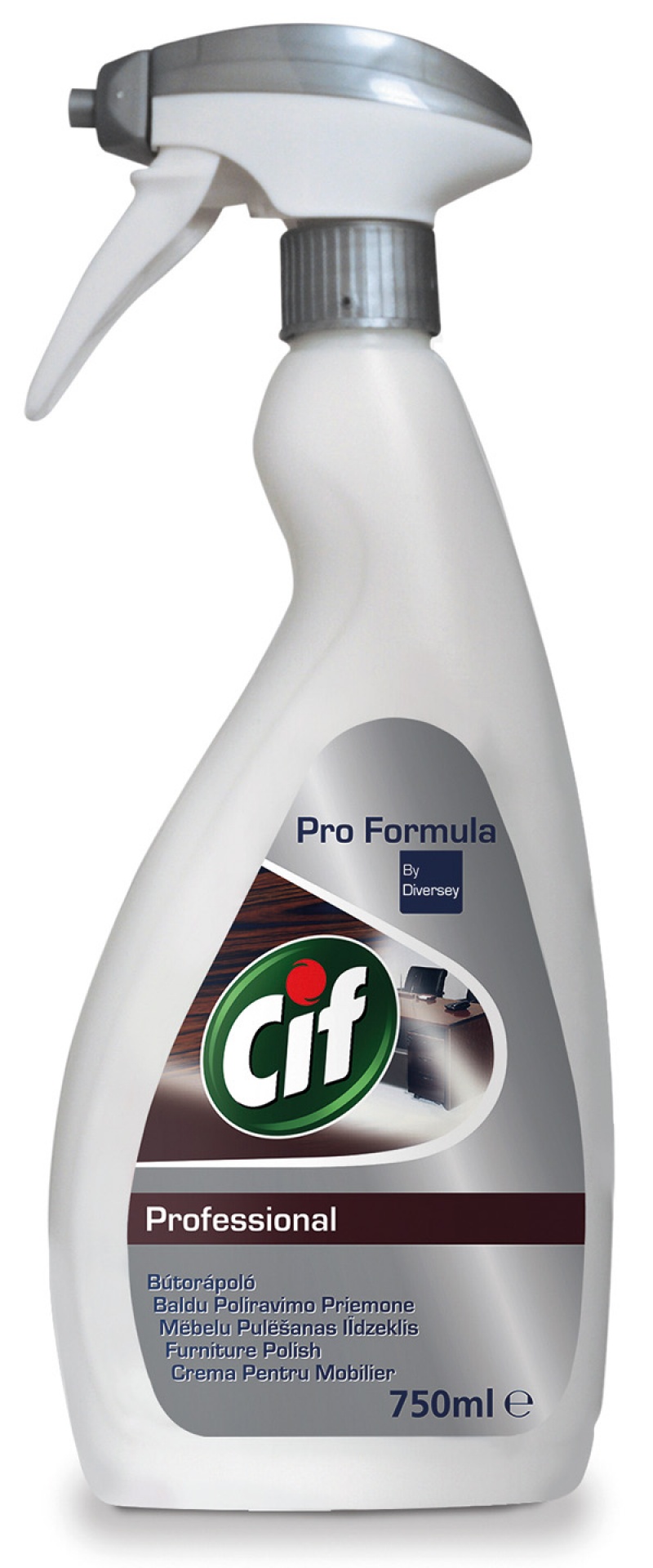 CIF Professional, cu pulverizator, pentru curatare si stralucire mobilier din lemn si plastic, 750ml