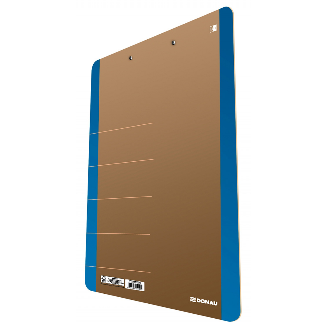Toate produsele, Clipboard dublu A4, carton 900gsm, colturi rotunjite, DONAU Life - margine albastra - vectordirect.ro