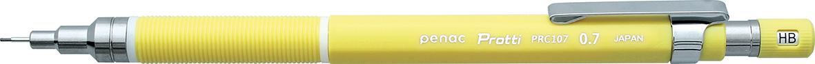 Penac, Creion mecanic profesional PENAC Protti PRC-107, 0.7mm, con metalic cu varf cilindric fix - galben - vectordirect.ro