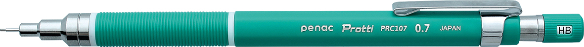Creion mecanic profesional PENAC Protti PRC-107, 0.7mm, con metalic cu varf cilindric fix - verde