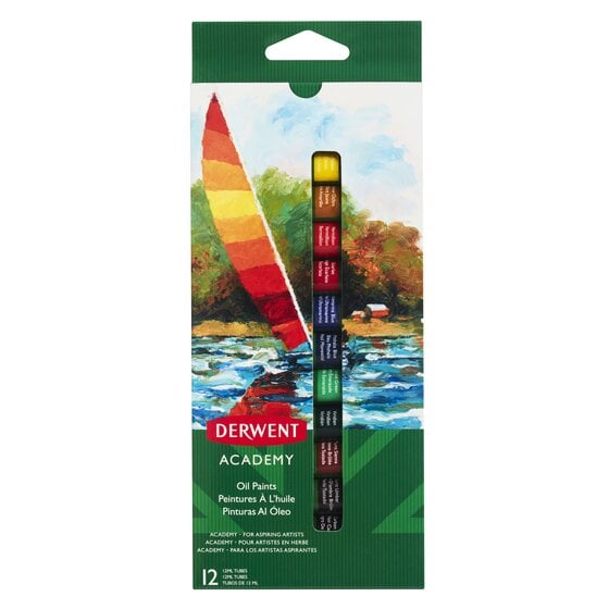 Toate produsele, Culori ulei DERWENT Academy, 12 ml, 12 buc/set, diverse culori - vectordirect.ro