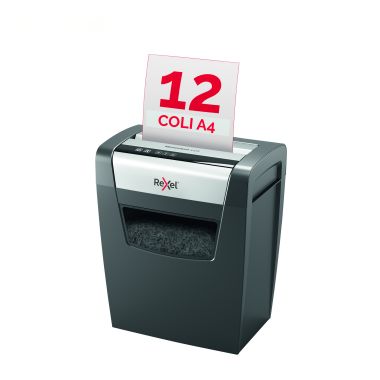 Distrugator documente manual REXEL MOMENTUM X312, P3, cross-cut (confeti), 12 coli, cos 23l, negru