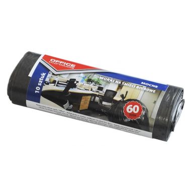Saci menaj rezistenti  60L, 57 x 70cm, 19 microni, 10buc/rola, Office Products - negri