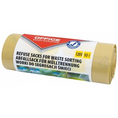 Saci menaj super rezistenti 120L, 10buc/rola, Office Products - galbeni - pt. plastic