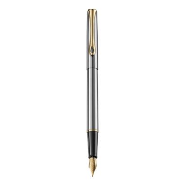 Stilou Diplomat Traveller, cu penita M, din otel inoxidabil - stainless steel gold