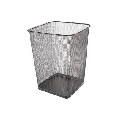 Cos metalic Mesh, pentru hartii, 18 litri, forma patrata, Q-Connect - negru