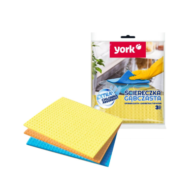 Lavete umede, absorbante, 17.5x15.5cm, 3buc/set, YORK - culori asortate