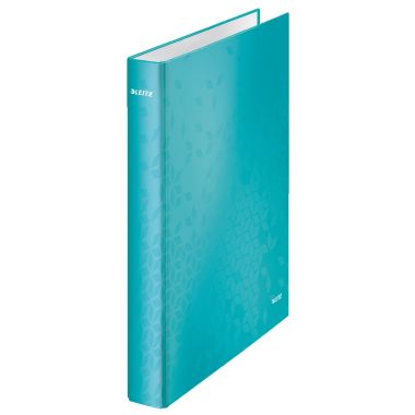 Caiet mecanic Leitz WOW, carton laminat, partial reciclat, FSC, A4, 4DR, inel 25 mm, turcoaz