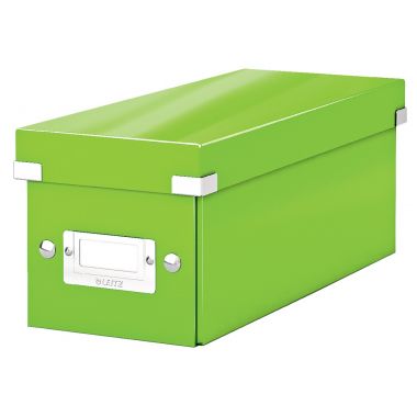 Cutie depozitare Leitz WOW Click & Store, carton laminat, pliabila, cu capac, 14x13x35 cm, verde