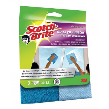 Lavete microfibra super absorbante, pt. sticla, 30 x 32cm, 2 buc/set, 3M SCOTCH BRITE - bleu/albastr