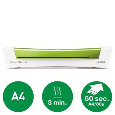 Laminator LEITZ iLAM Home Office, A4, kit folii laminare inclus, verde