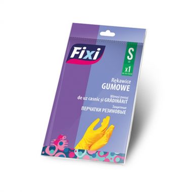 Manusi din cauciuc, pentru menaj, 2 buc/set, culoare galben, FIXI - marime S