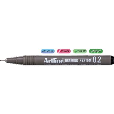 Liner pentru desen tehnic ARTLINE, varf fetru 0.2mm - negru